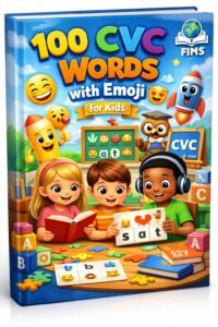 100 CVC WORDS with Emoji for Kids